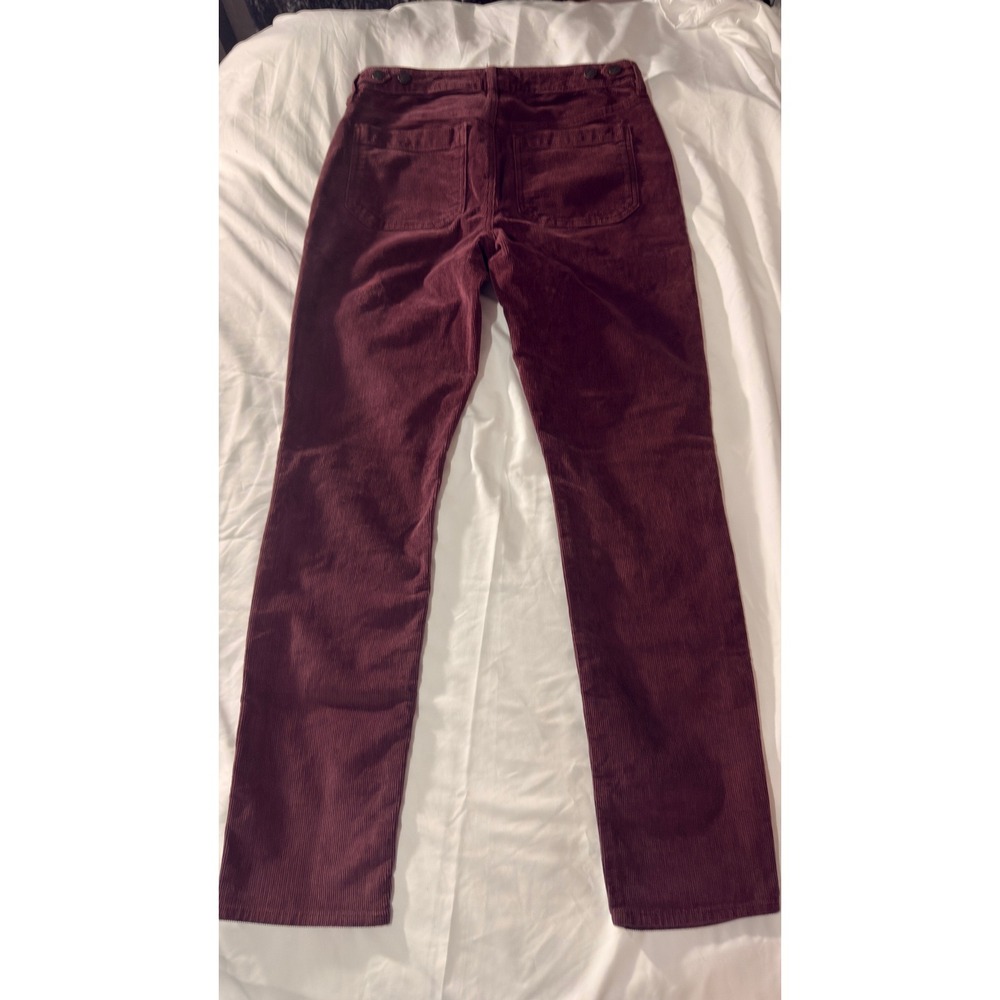 American‎ Eagle Burgandy Corduroy Wide Wale Stretch Pants Size 6 Regular - Picture 2 of 7